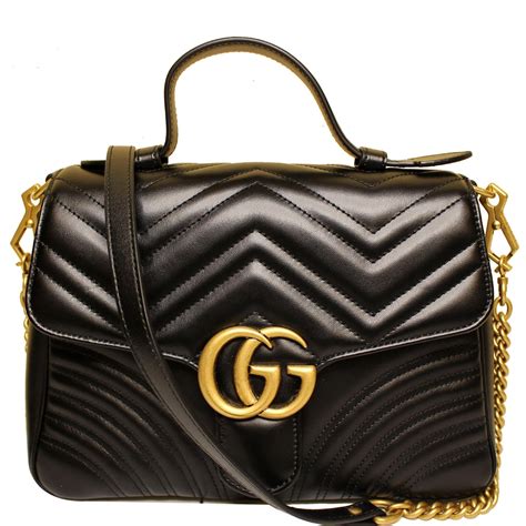 gucci black handbag handles silver buckle|Gucci small shoulder bag black.